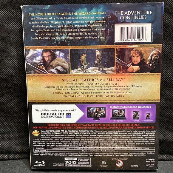 Hobbit, The: The Desolation of Smaug (Blu-Ray) used - Picture 2 of 4
